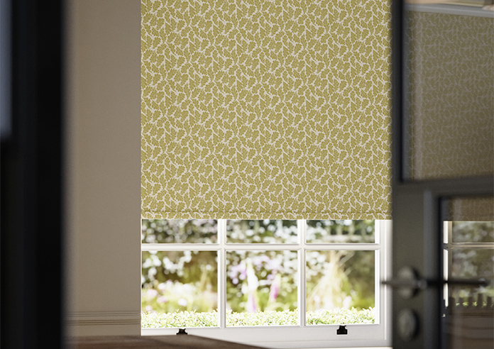Land & Shore Oak Leaf  (Blackout), Ochre - Roller Blind - Image 5